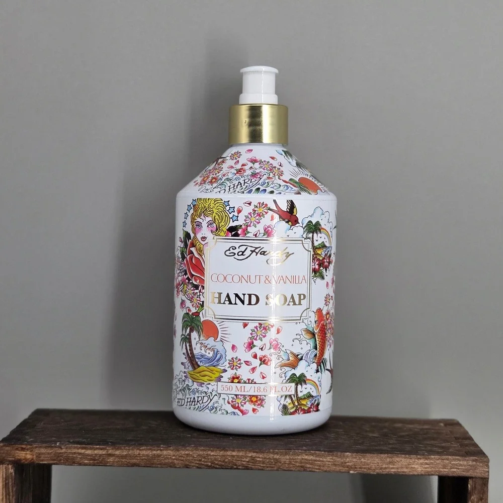 Ed Hardy Hand Soap 18.6oz Coconut Vanilla Tattoo Flash Art Y2K Decor